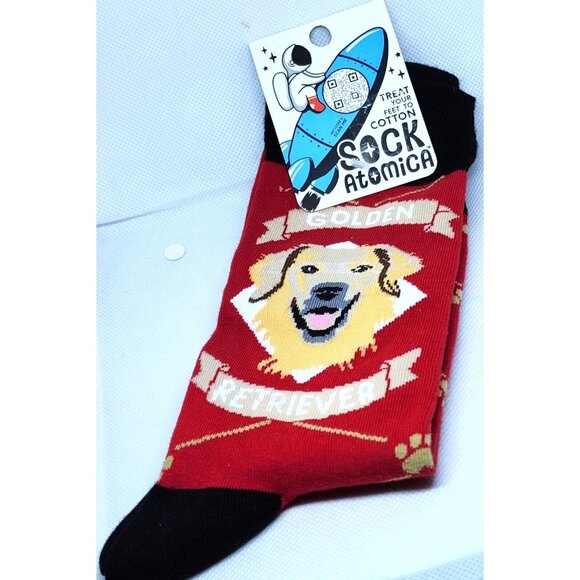 Sock Atomica Comfy One Size Fits Most Kync Custom Golden Retriever Socks | Soft - Picture 12 of 12